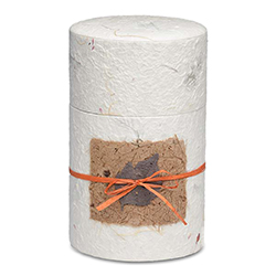 Eco-Conscious Bio Urn: <i>Individual cremation, handcrafted biodegradable urn, paw print display</i>