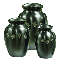 Metal Slate Urn: <i>Individual cremation, brass pet urn, paw print display</i>