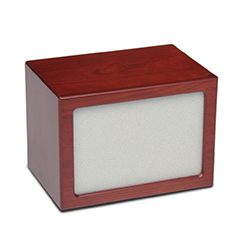 Simple Cherry Photo Frame Urn: <i>Individual cremation, wood pet urn, paw print display</i>